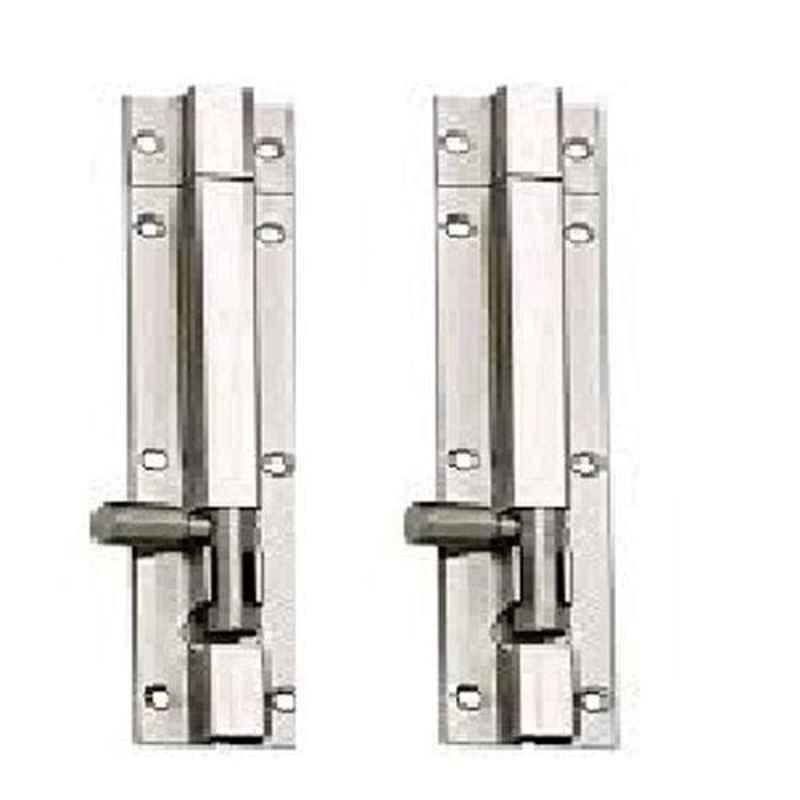 Nixnine 8 inch Stainless Steel Tower Bolt Security Door Latch Lock, SS_LTH_A-511_8IN_2PS (Pack of 2)