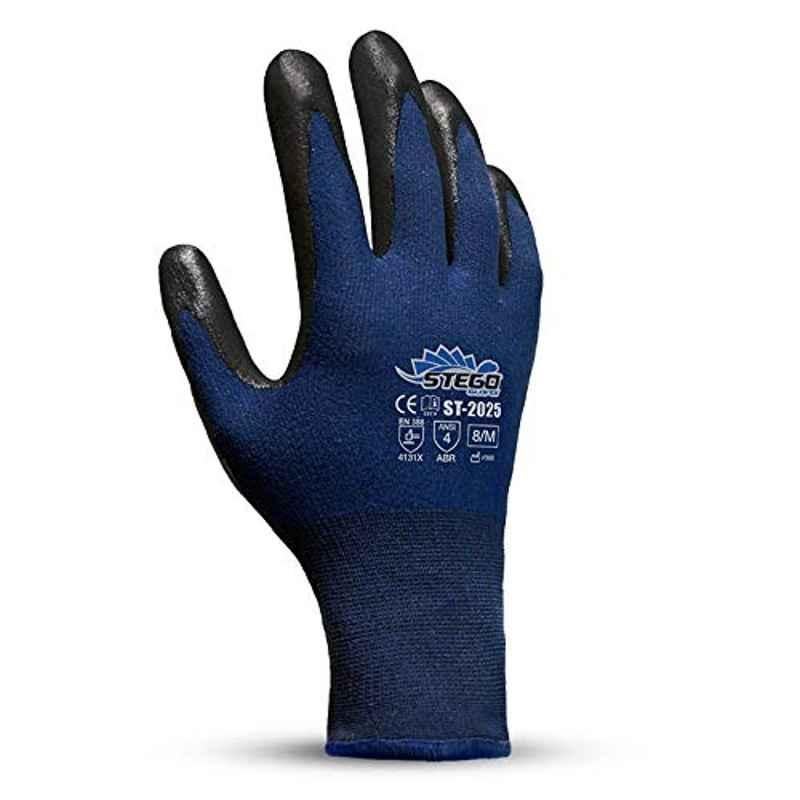 Stego Nitrile Blue Mechnaical & Multipurpose Safety Gloves, ST-2025, Size: S