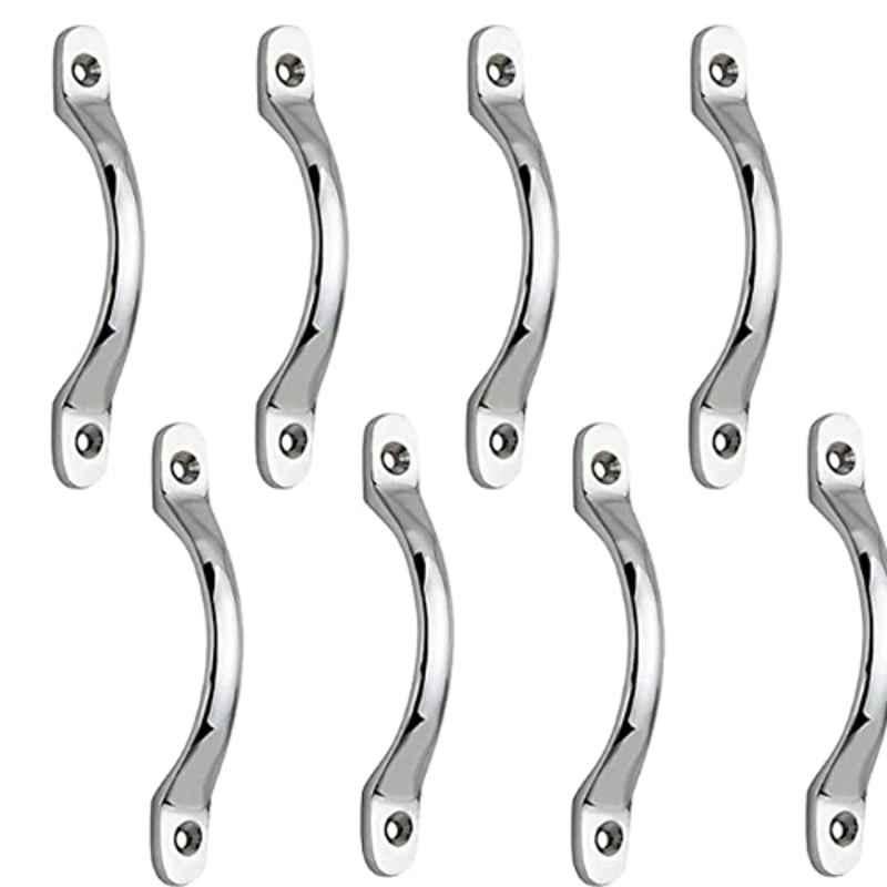 Screwtight B100802CP-8 5 inch Brass Elegant Chrome Plated Door Handle (Pack of 8)