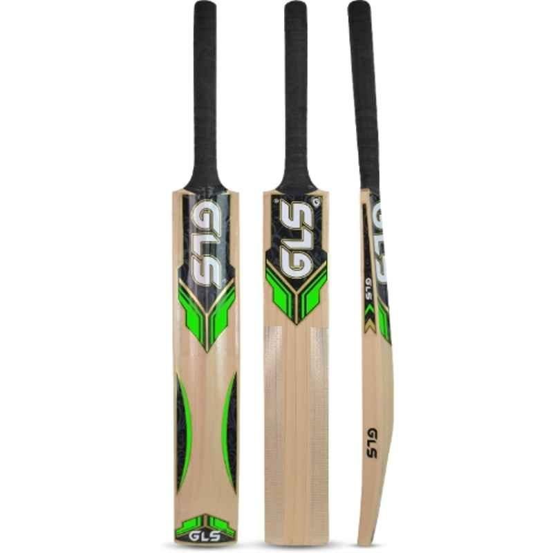 GLS Talwar 800-1000g Poplar Willow Wood Green Cricket Bat with Free Tetron Cover & Tennis Ball for 15+ Yrs