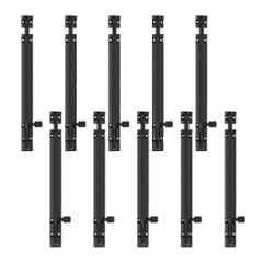 Atom 10 inch Aluminium Black Finish Heavy Duty Joint-Less Tower Bolt, TB002-10 inch-BLK-110 (Pack of 10)