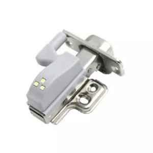Harrison HQ Cold Rolled Steel Nickel Finish 15 deg Insert Overlay Hydraulic LED Hinge, 0760