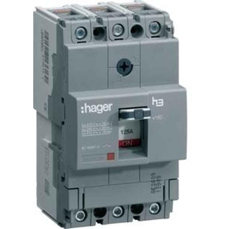 Hager HHA025U Thermal Magnetic Release 3 Pole Molded Case Circuit Breaker MCCB Rated Current 25 A
