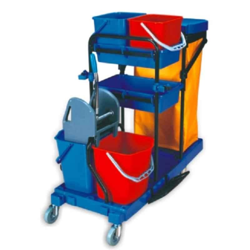 Baiyun 132x75x110cm Blue Multifunction Janitor Cart, AF08173