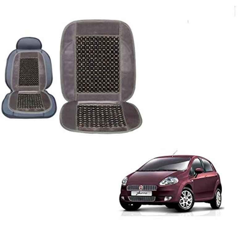 Kozdiko Wooden Bead Seat with Grey Velvet Border for Fiat Punto, KOZ-86928
