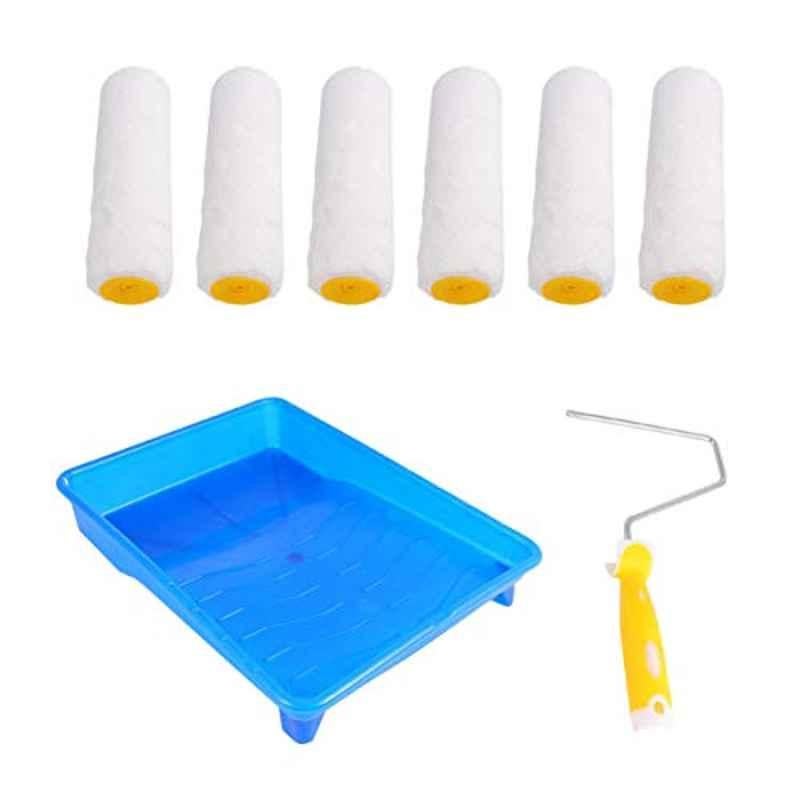 Hemobllo 8Pcs Paint Roller Kit with Refill Covers & Tray, R102631H7BOU