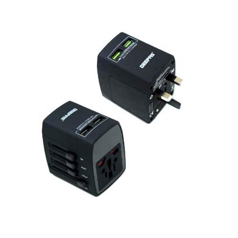 Geepas 2.4amp Universal Dual USB Adapter, GA58021