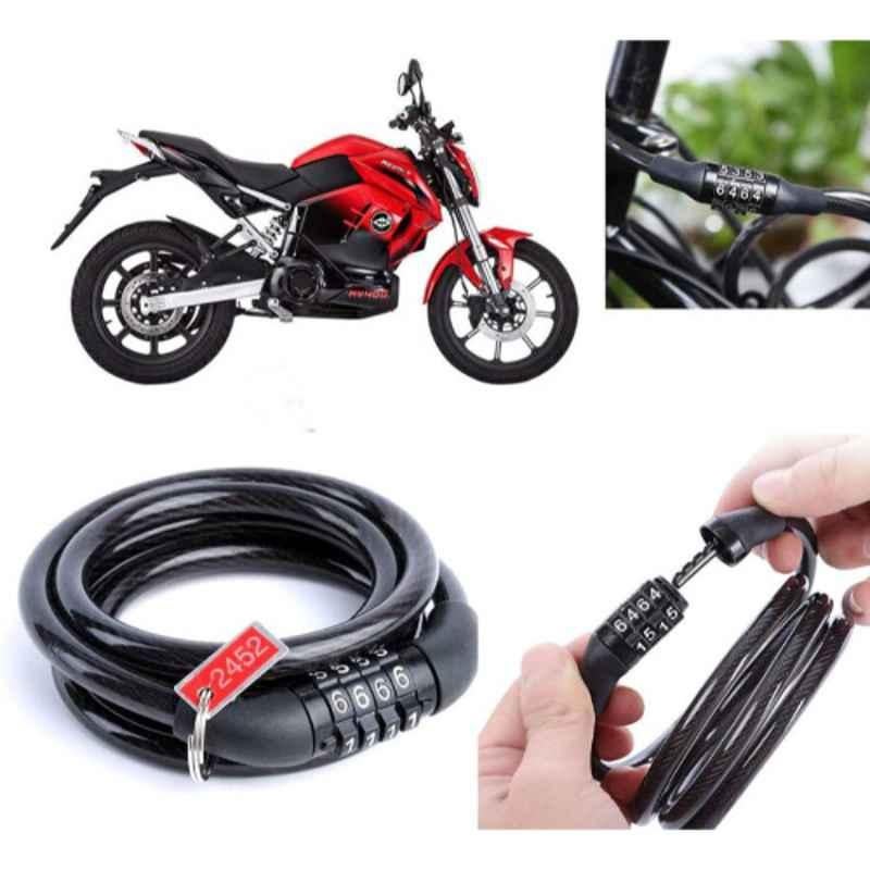 Auto Pearl PVC & Plastic Black Combination Cable Lock for Motors RV 400