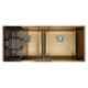 Crocodile 45x20x10 inch Stainless Steel Satin Finish Golden Double Bowl Kitchen Sink