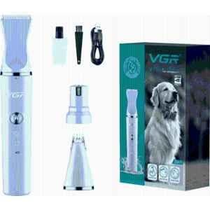 VGR V-205 ABS Blue 3 in 1 Professional Pet Grooming Kit with 120min Run Time & 2 Years Warranty