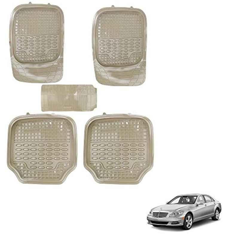 Kozdiko 5 Pcs 4G Beige Rubber & PVC Heavy Car Foot Mat Set for Mercedes Benz S-Class, koz_80827