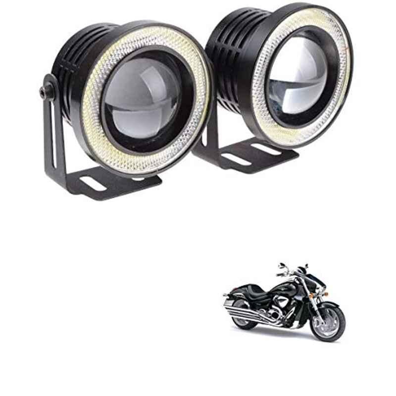 Kozdiko 2 Pcs 15W 3.5 inch High Power White LED Projector COB Fog Light Set with White Angel Eye Ring for Suzuki Intrader, koz_88184