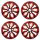 Prigan Vision 4 Pcs 14 inch Black & Red Press Fitting Wheel Cover Set for Ford Figo T1