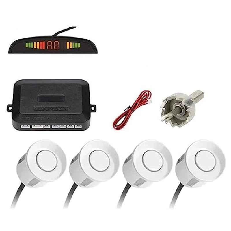 Kozdiko 4 Pcs White Reverse Car Parking Sensor Kit for Hyundai Verna Fluidic 4S