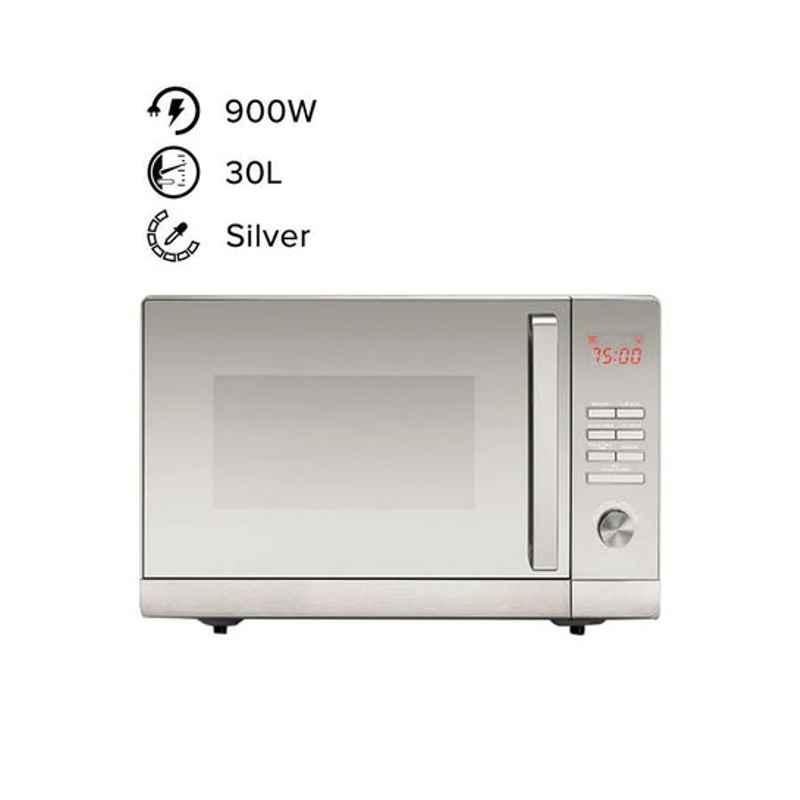 Black & Decker 900W Silver Countertop Microwave Oven with Grill, MZ30PGSS-B5