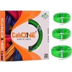 CabONE 1 Sqmm Green FR PVC Insulated Copper Cable, Length: 90 m (Pack of 3)