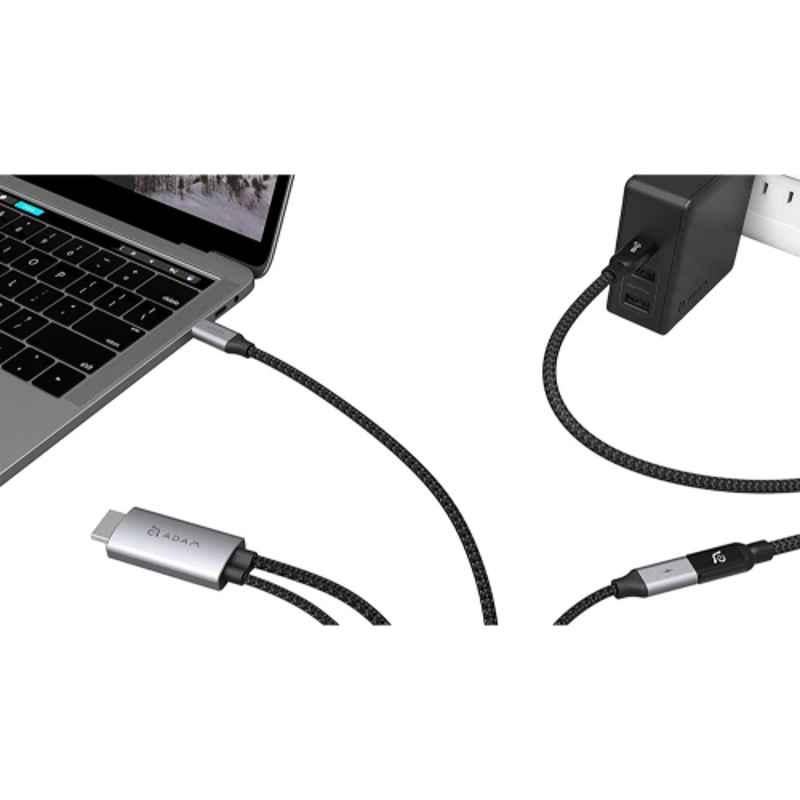 Adam Elements CASA H180 USB-C to 4K 60Hz HDMI Cable with PD 100W, ACBADH180MGY