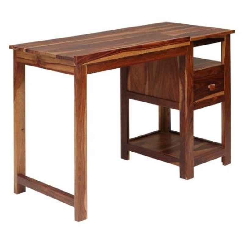Evok Tiana Sheesham Wood Walnut Study Table with Self, FOOCSDSWSTWN69332D