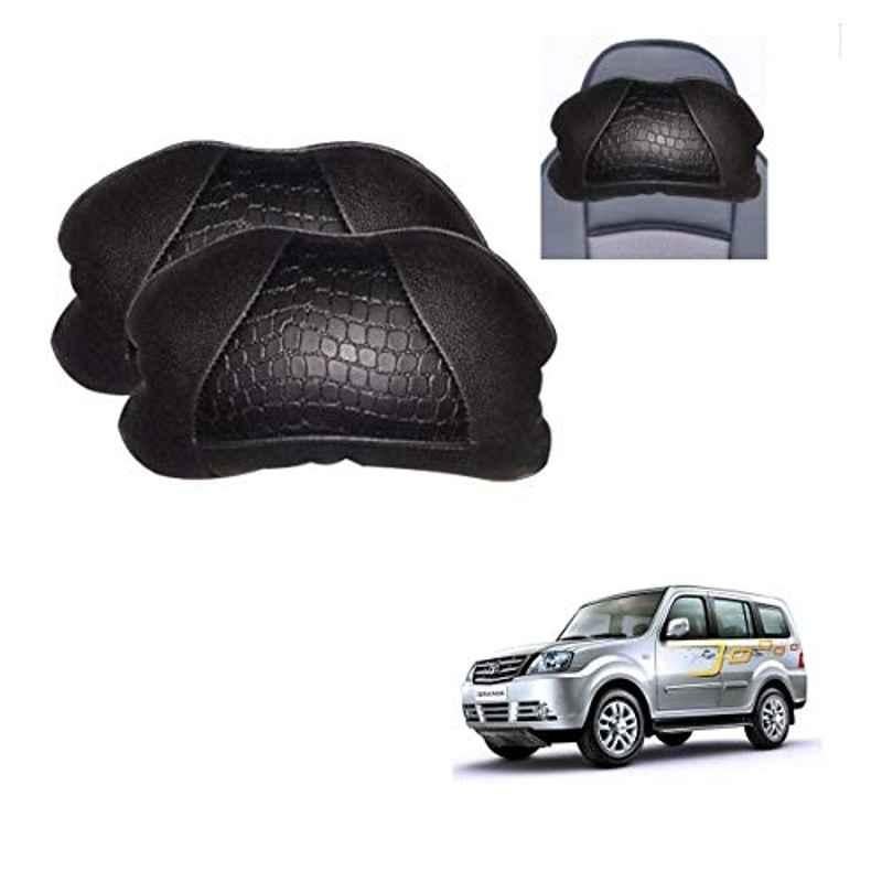 Kozdiko 2 Pcs Black Neck Rest Cushion Pillow Set for Tata Sumo Grand