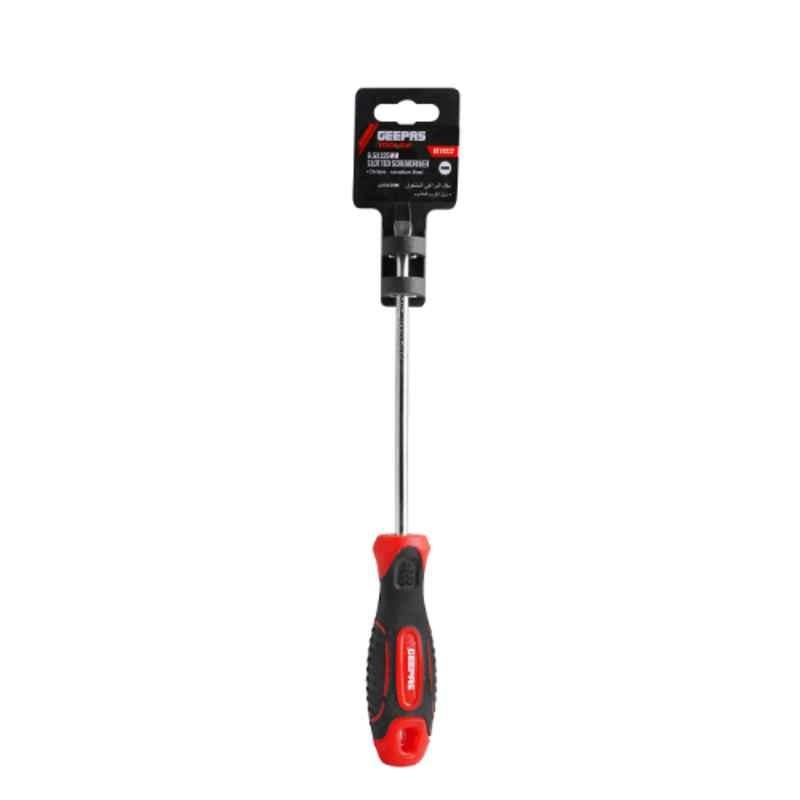 Geepas 325mm Chromium Vanadium Steel Black & Red Slotted Screwdriver, GT59227
