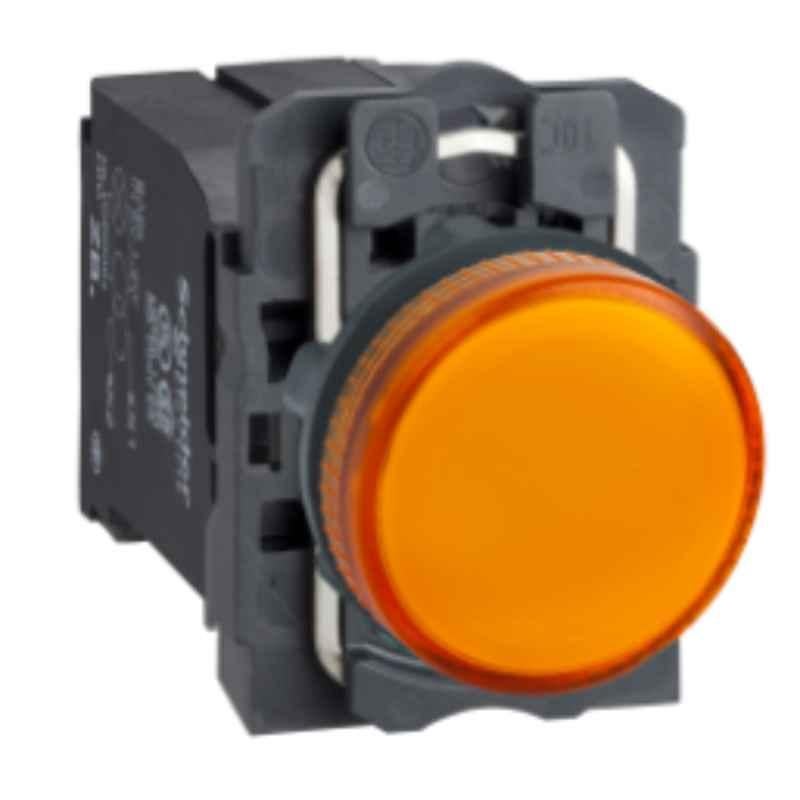 Schneider Harmony 220-240 VAC Orange Plain Lens Complete Pilot Light with Ba9S Bulb, XB5AV45