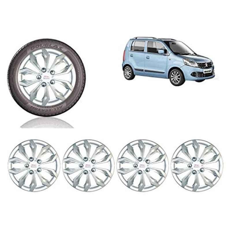 Auto Pearl 4 Pcs 13 inch ABS Silver Car Wheel Cover Set for Maruti Suzuki WagonR 2010