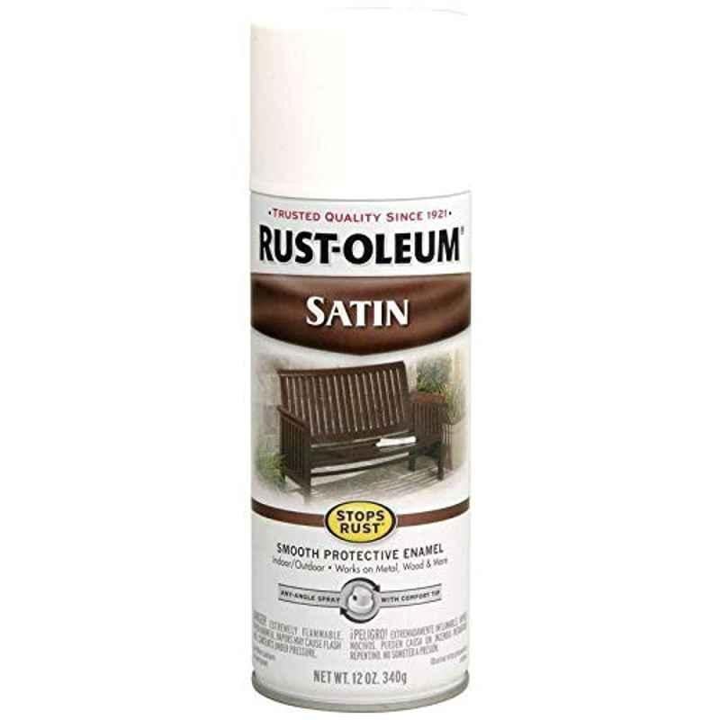 Rust-Oleum Stops Rust 12 Oz White 7791830 Satin Spray Paint