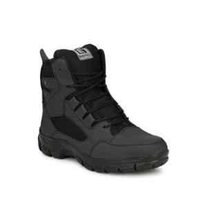 Eego Italy Leather Steel Toe Black Work Safety Boots, Size: 8, WW-70