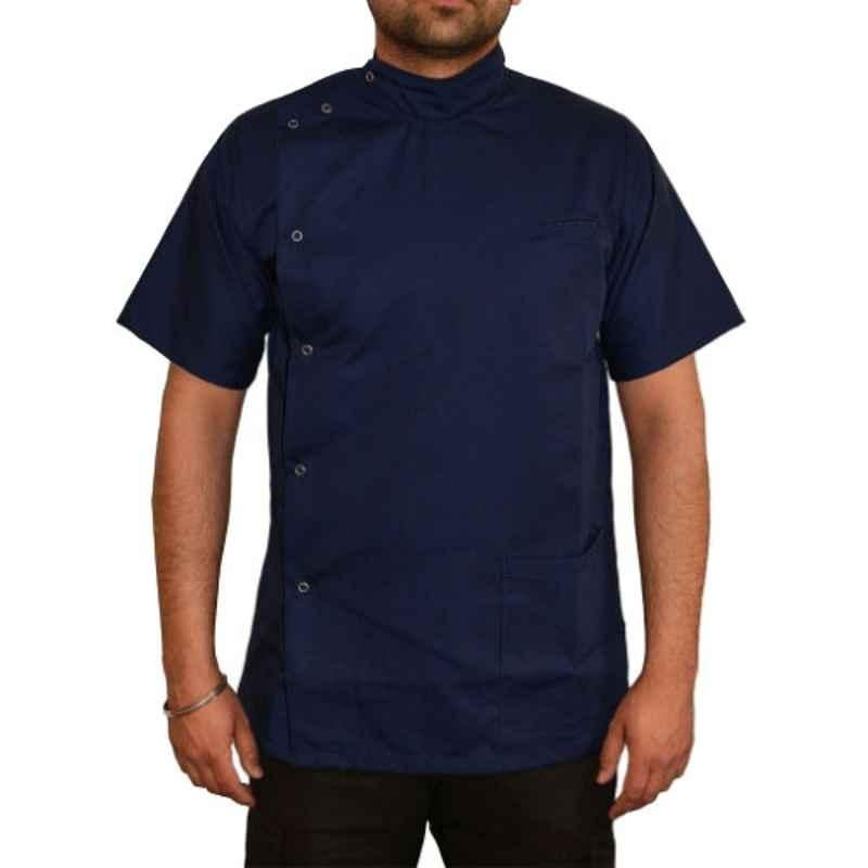 Superb Uniforms Polyester & Viscose Navy Blue Half Sleeves Dental Tunic Top for Men, SUW/N/MT14, Size: 3XL