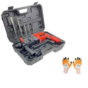 Walkers WKCB124M1 1200W 26mm Hammer Impact Drill Machine Kit with Gloves, WKCB124