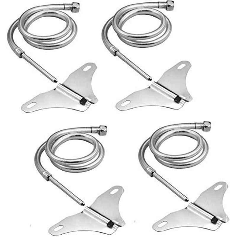 Zesta Stainless Steel Silver Butterfly Toilet Jet Spray with 1m PVC Hose (Pack of 4)