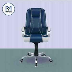 RM HOME Jessica PU Leather High Back Blue Executive Chair