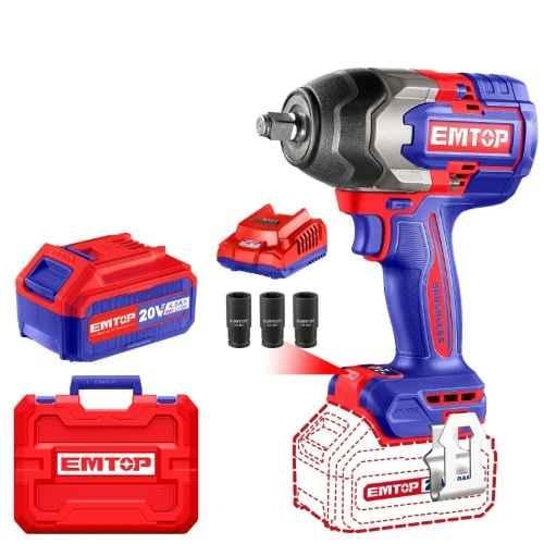 Buy EMTOP 20V 4Ah Cordless Impact Wrench, ECIWL2085 Online At Best