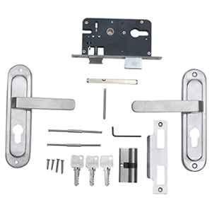Voltizi ‎Stainless Steel 304 Matt Satin Finish Heavy Duty Round Plate Mortise Door Lock with Both Side Key Cylinder, LB303