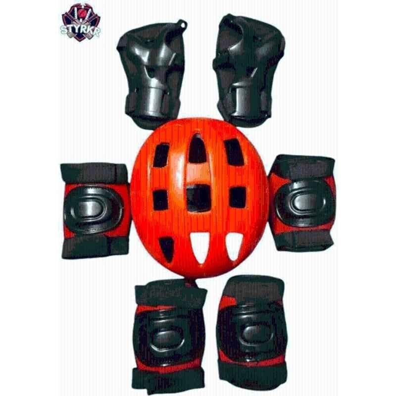 STYRKR Plastic & EVA Foam Red Protective Skating/Cycling Guard Kit | Multi Sport Gear for Kids 14 Cycling KitKIT-1060