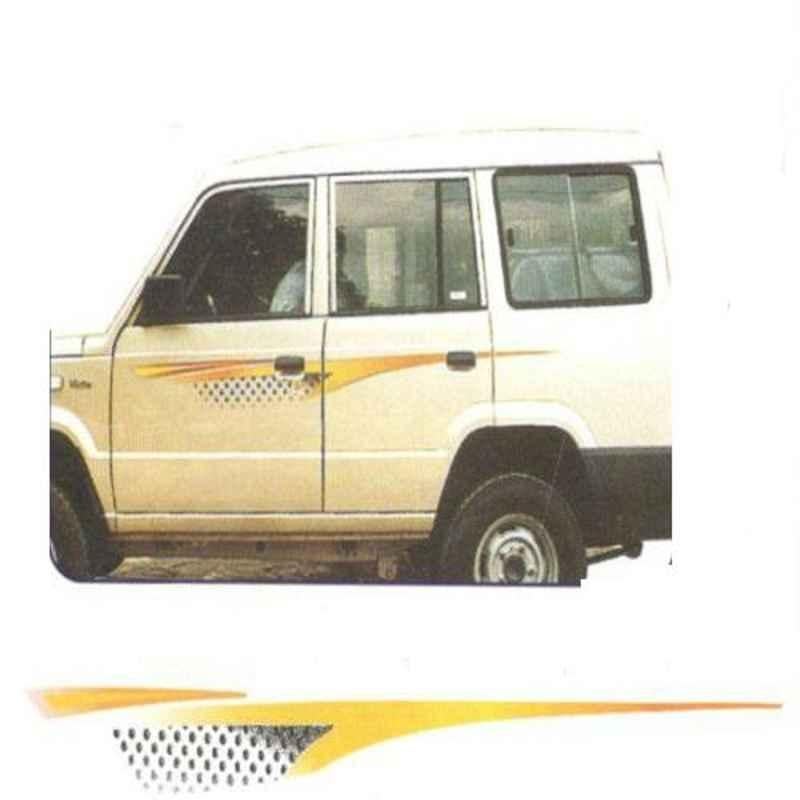 Galio Orange & Black Graphics Car Sticker Set for Tata Sumo Victa, GL-114O