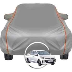 Allextreme Polyester Grey Piping Car Cover with Triple Stitched Reflective Piping for Hyundai Aura Fits All Model & Year, HYU-AURA-BLK
