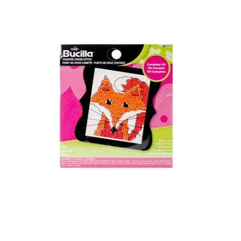 Plaid 3x3 inch Beginner Minis Fox Counted Cross Stitch Kit