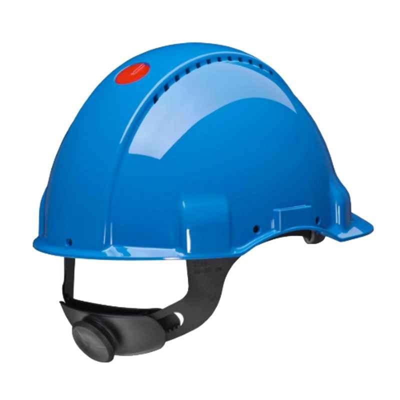 3M G3000 Hi-Viz Blue Ratchet Safety Helmet with Pin-Lock Suspension