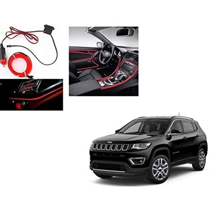 Kozdiko 12V Red Car Interior Decor Neon Strip Light for Jeep Compass