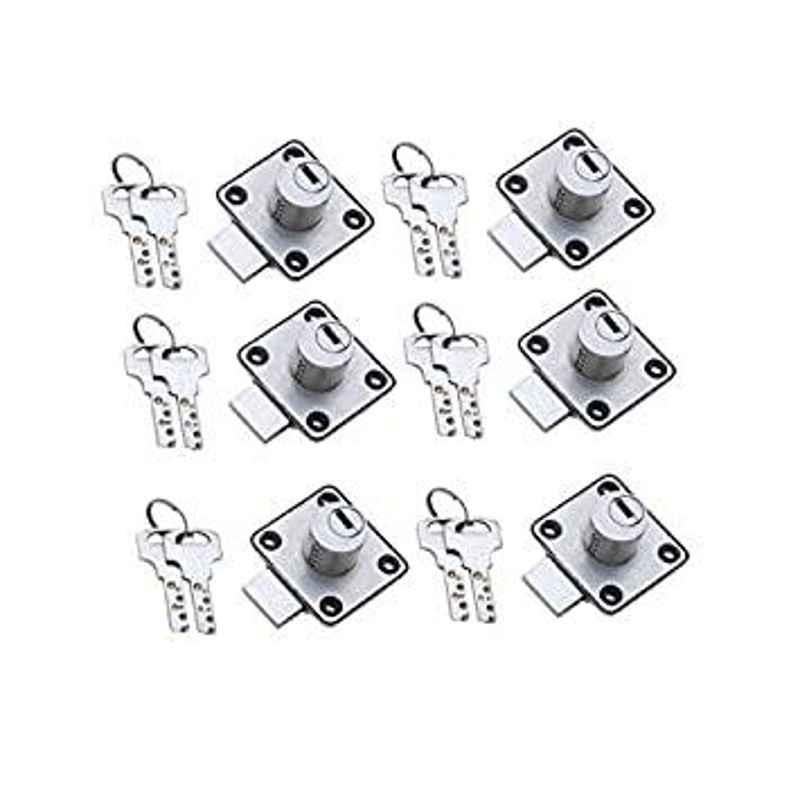 Smart Shophar 24mm Zinc Silver Queen Ultra Key Multipurpose Lock, SLK28MP-QUEN-SL-P6 (Pack of 6)