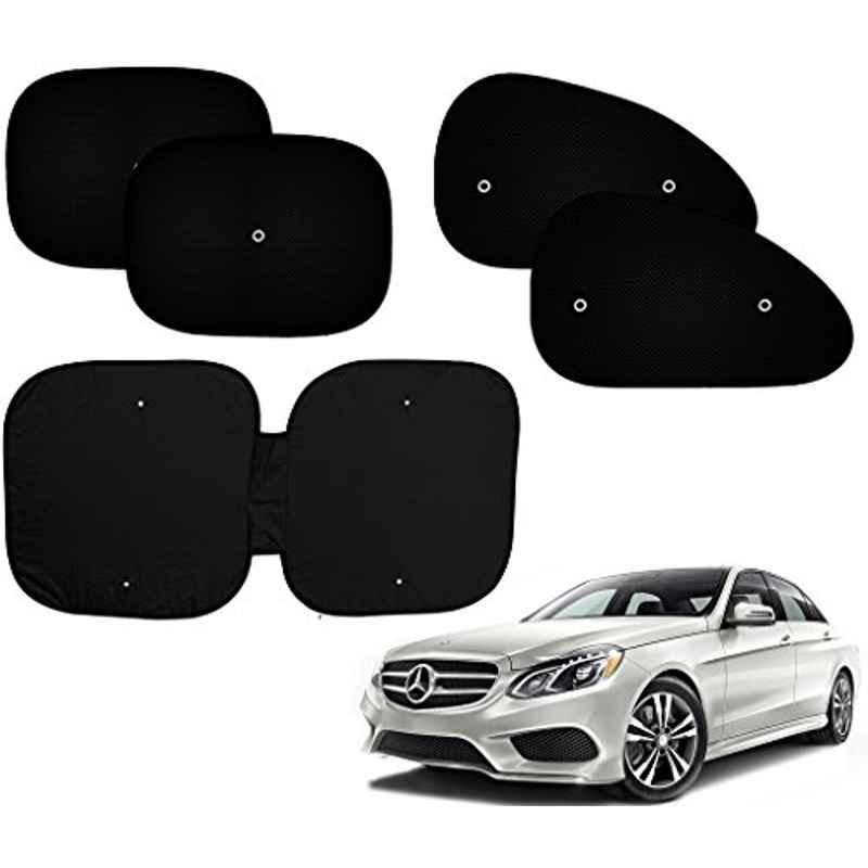 Auto Pearl 5 Pcs PVC & Mesh Black Window & Front Sun Shade Set for Mercedes Benz E280 CDI