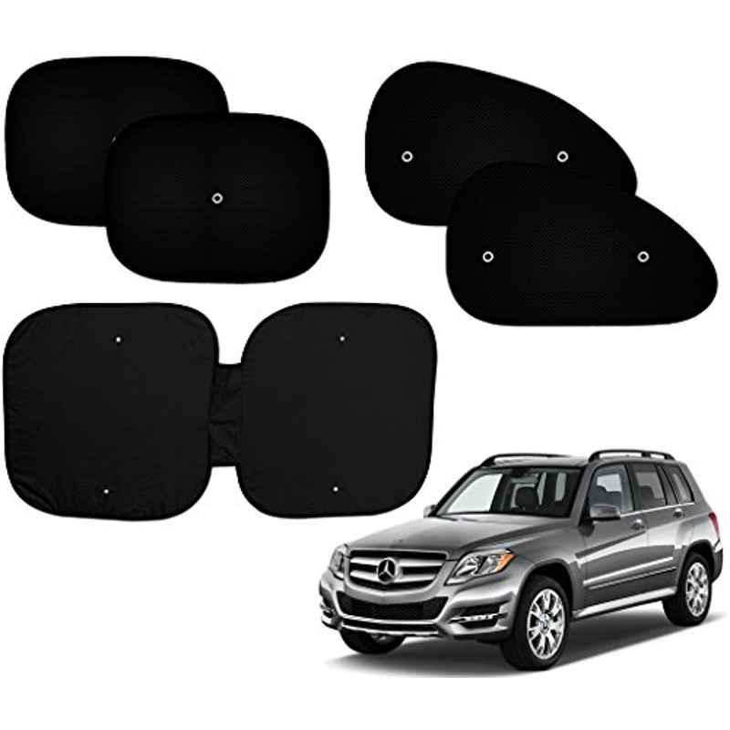 Auto Pearl 5 Pcs PVC & Mesh Black Window & Front Sun Shade Set for Mercedes Benz GLK-Class