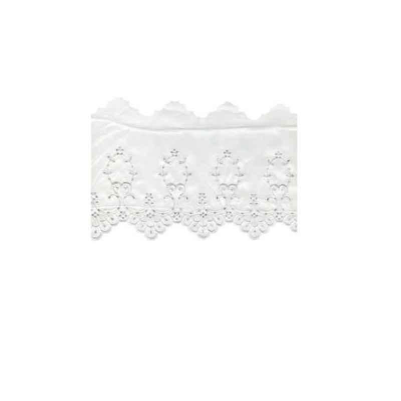 Deco Trims Metallic Embroidered Edge Bridal Organza Trim 8-1 White/Silver