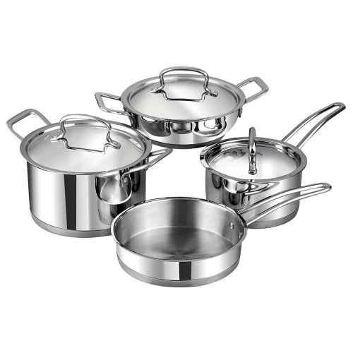 Vinod Cookware Vinod Masterchef Cookware Set Of 4 Pcs With 3 Lids