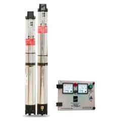 Kirloskar 1HP 100mm 8 Stages Single Phase Water Cooled Submersible Pump with Control Panel, NEO 60-1008 CP