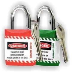 Asian Loto Red & Green Regular Shackle Jacket Padlock, ALC-LPR-RG (Pack of 2)