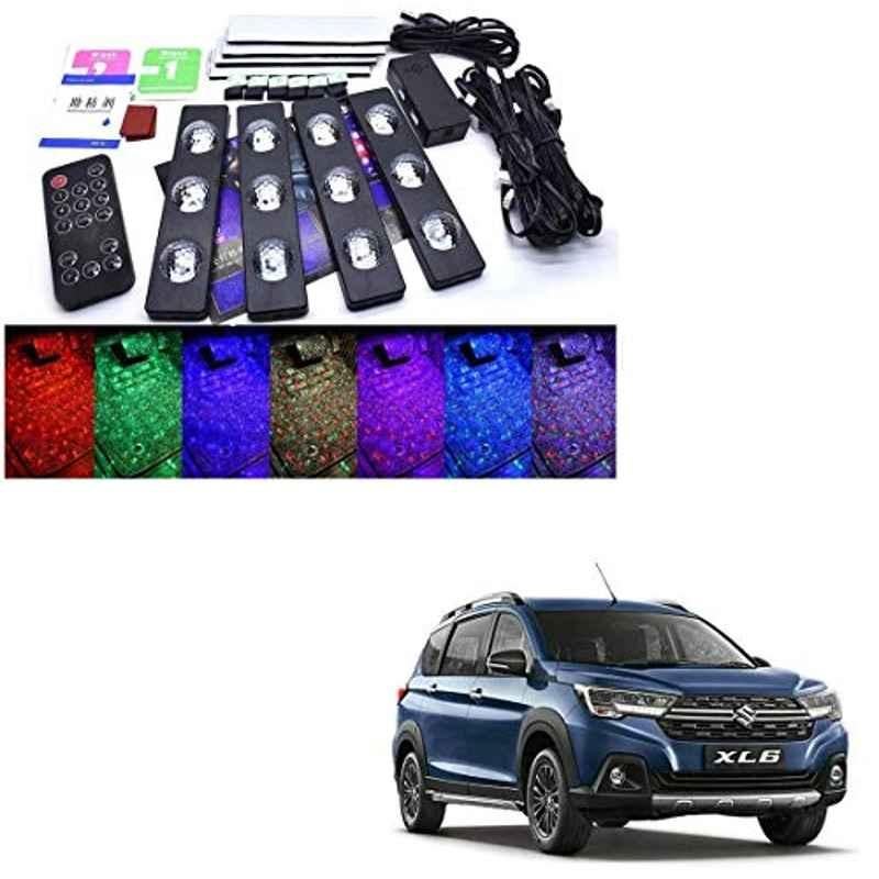 Kozdiko 4 Pcs 7 Colour Seat Bottom Car Star Light Kit with Remote Control For Maruti Suzuki XL6