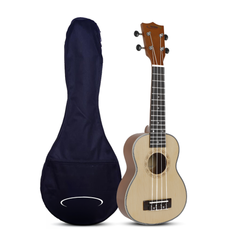 Techno 21 inch Linden Wood Matt Finish Brown Soprano Ukulele with Carry Bag