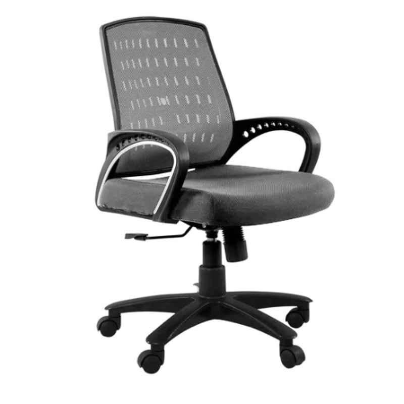 Furniturstation Leatherette Dark Brown Ergonomic Mesh Low Back Office Chair, SB_MESH -01_ 2 IN 2 GY